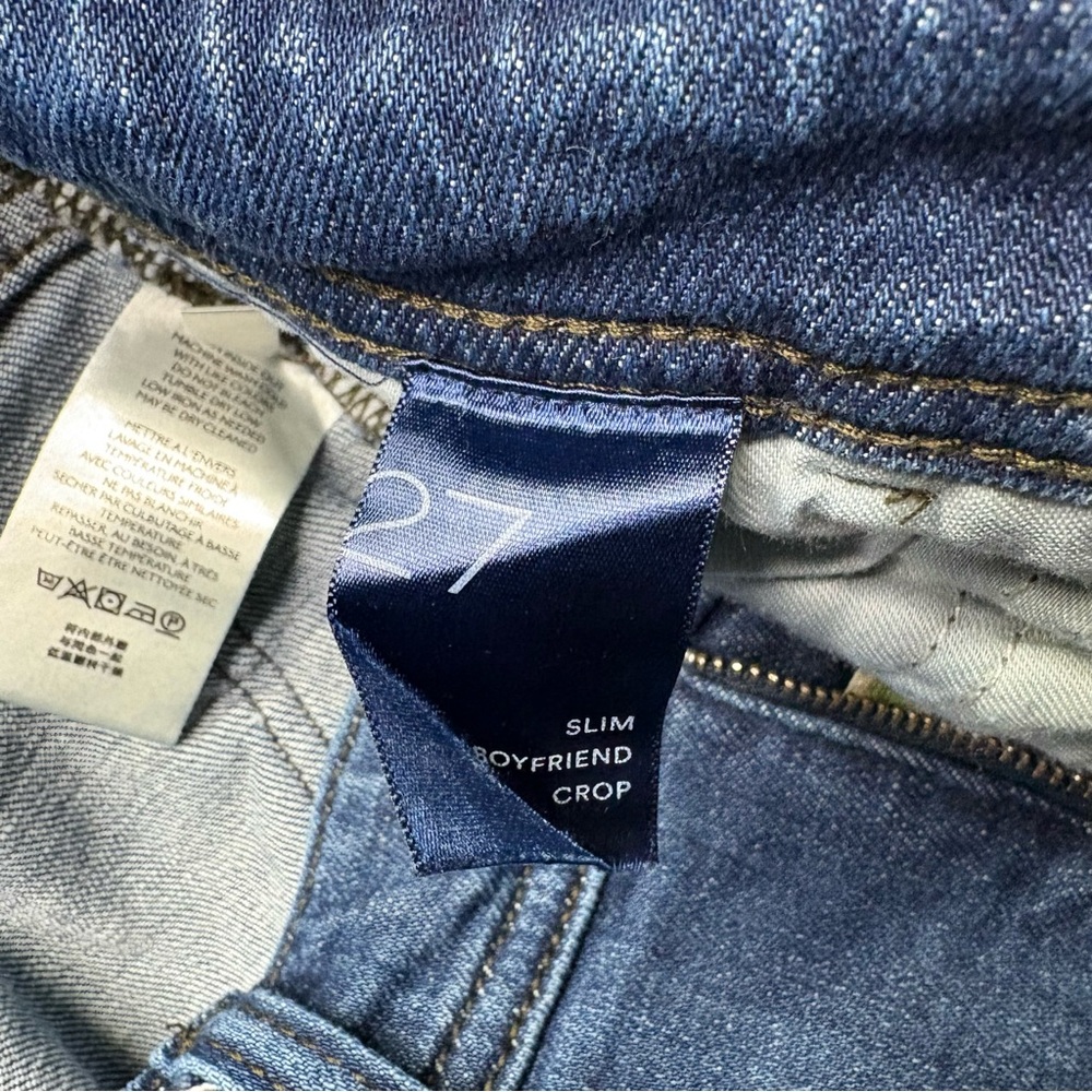 PILCRO ANTHROPOLOGIE Jeans Womens 27 Blue SLIM Boyfriend Crop Embroidered - Picture 5 of 14